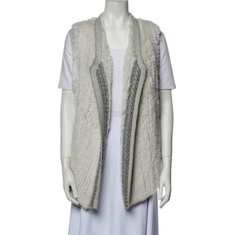 Vince Fur Vest, size S, cloud grey color, NWT